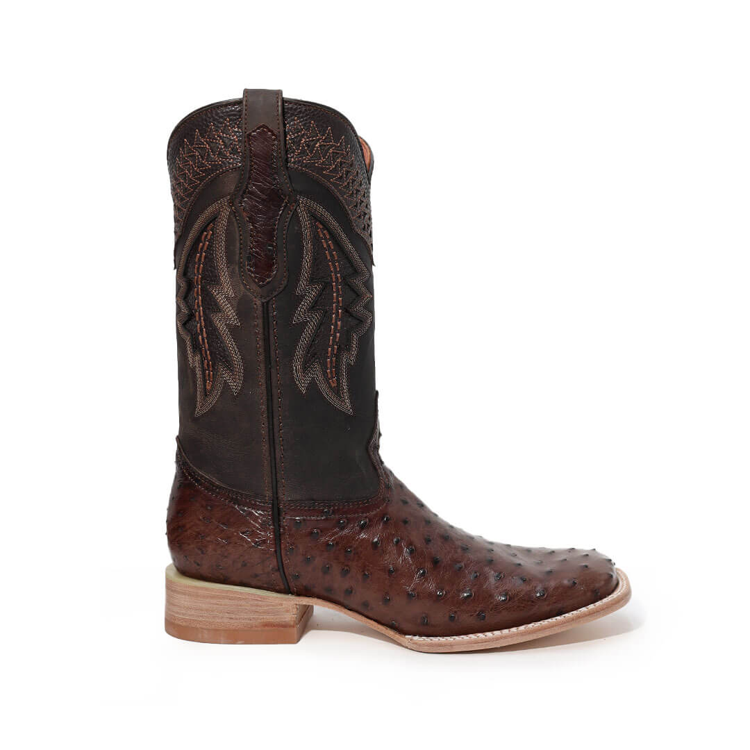 Bota Bulldog de Avestruz Tabaco BT203