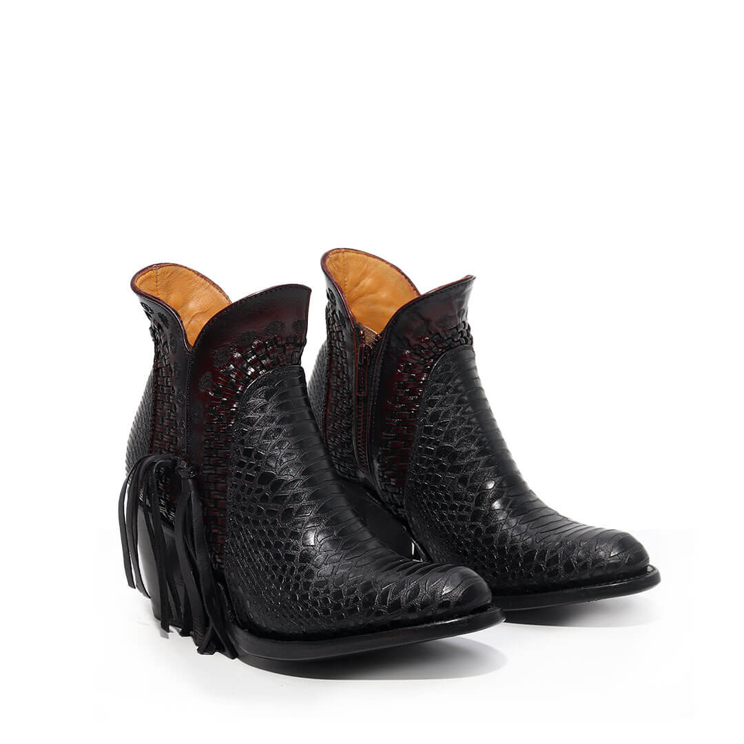 Botín Oval de Python Cherry BT702