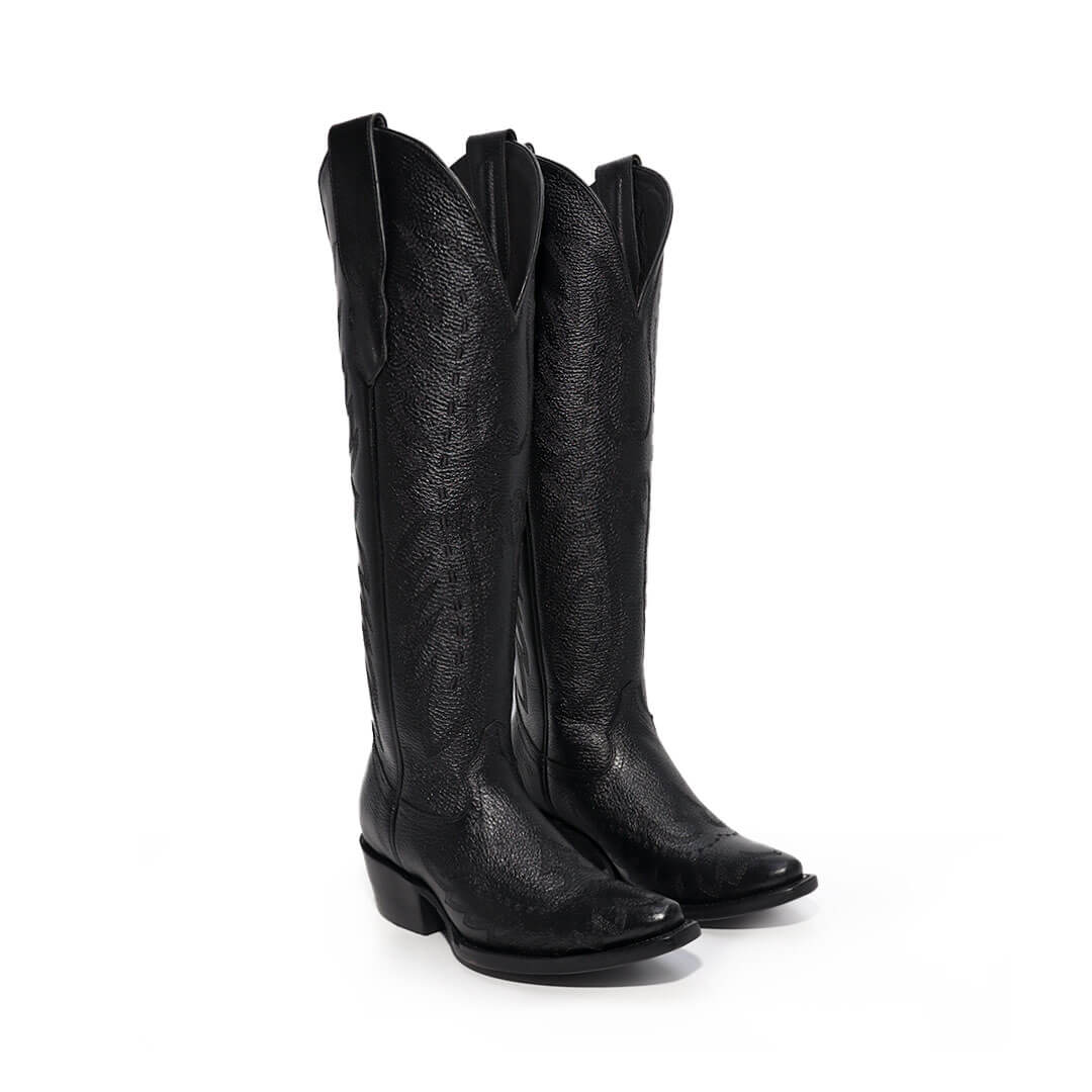 Bota Alice de Res Tubo Alto Negro BT507