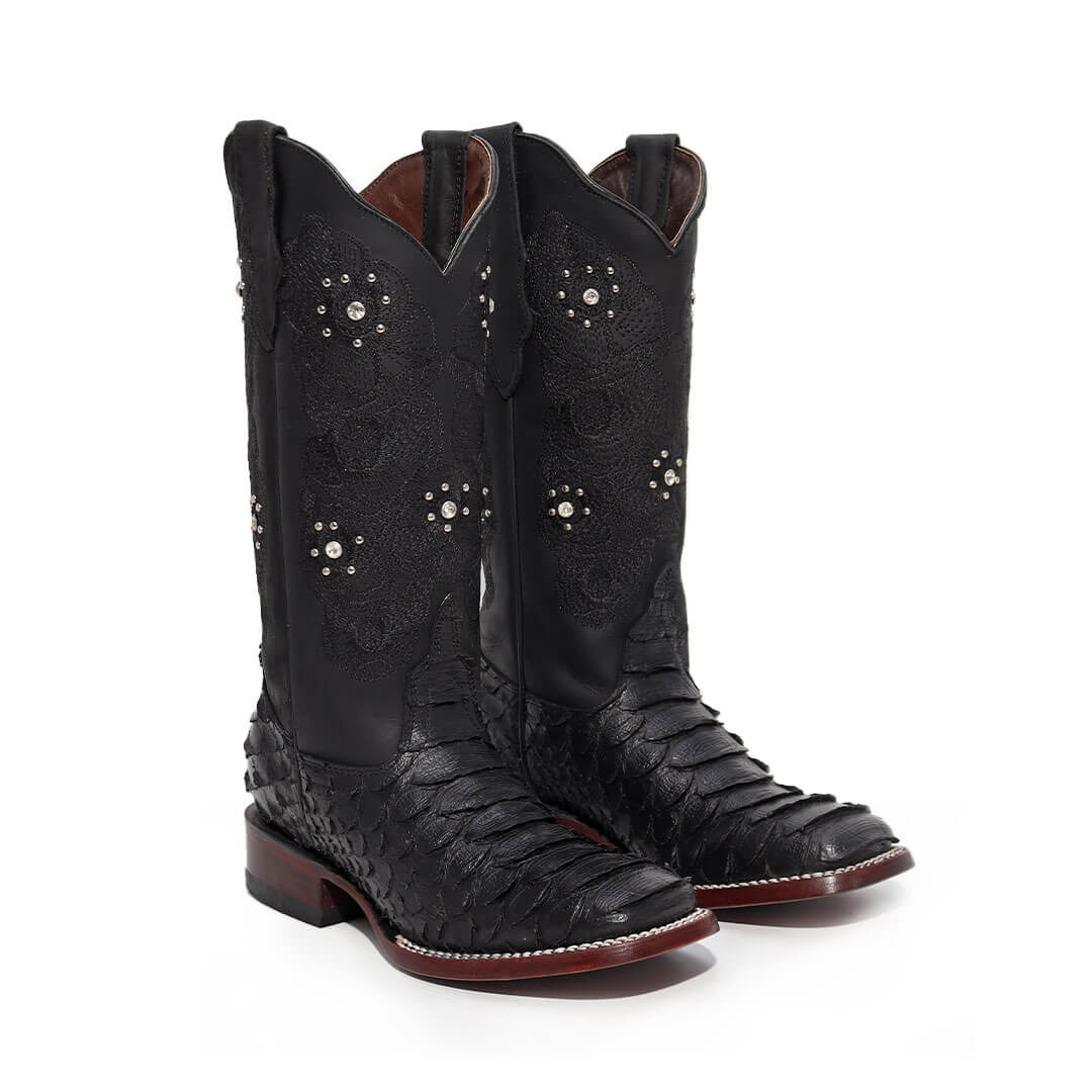 Bota Cabal De Python Grabado Negro BT504