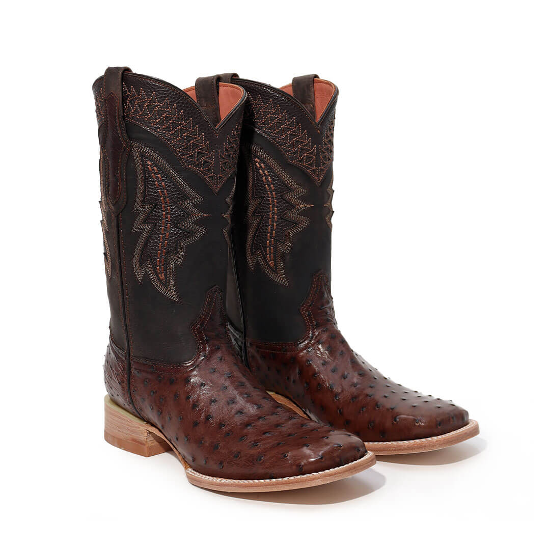 Bota Bulldog de Avestruz Tabaco BT203