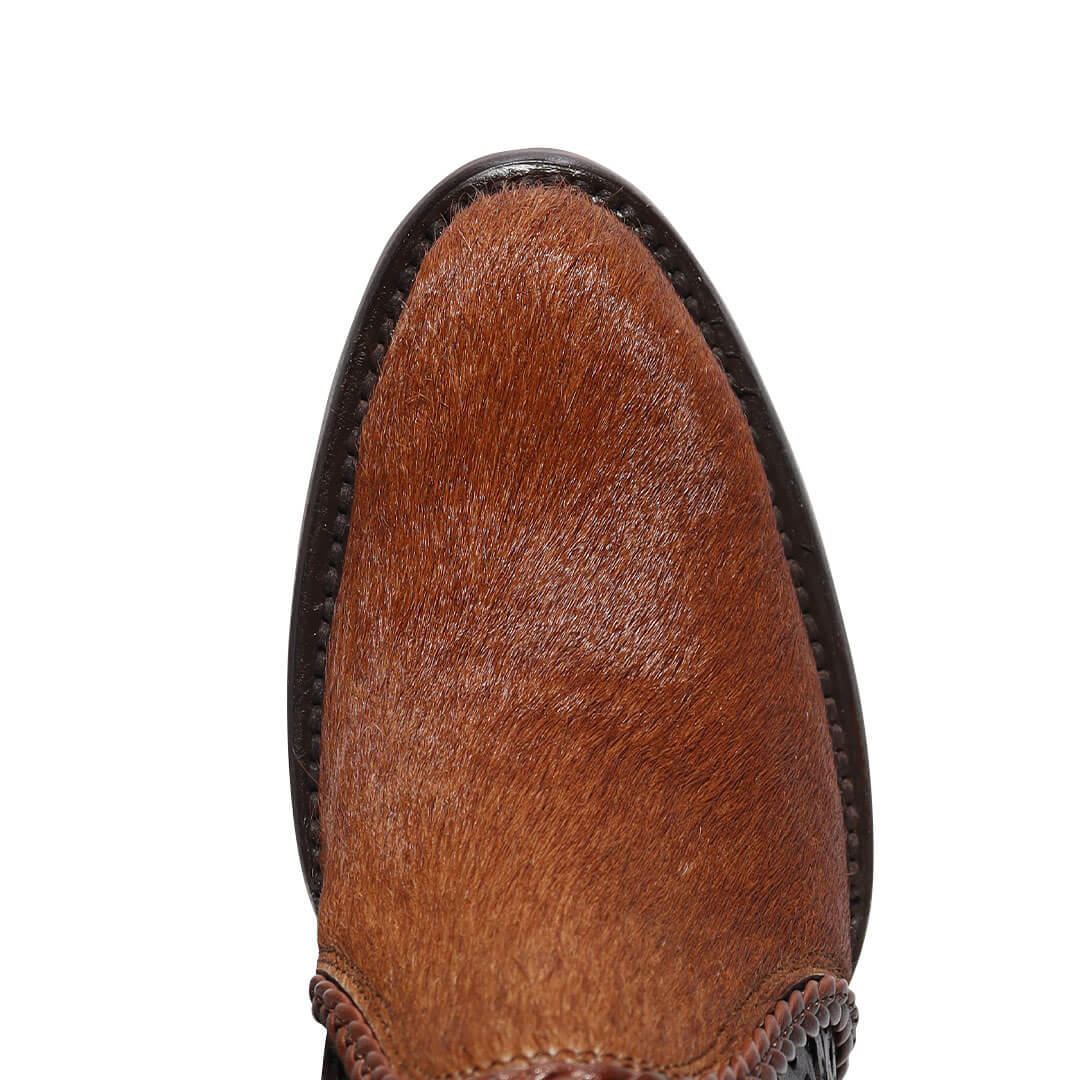 Botín Oval de Pelo de Vaca 701