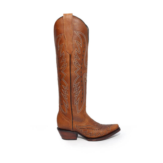 Bota Alice de Res Tubo Alto Miel BT510