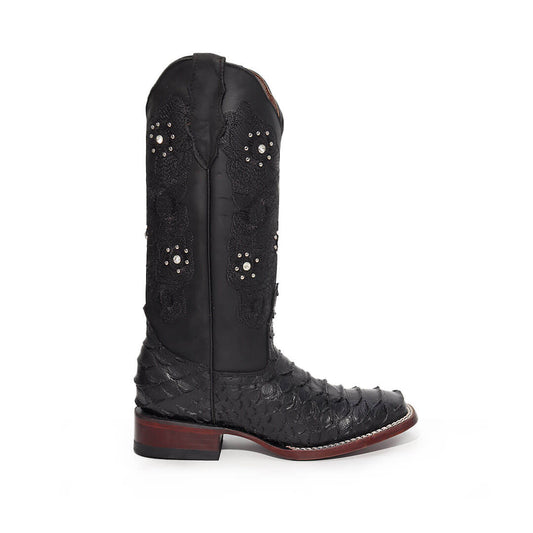 Bota Cabal De Python Grabado Negro BT504