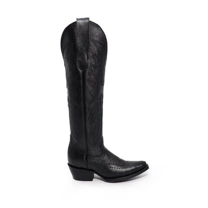 Bota Alice de Res Tubo Alto Negro BT507