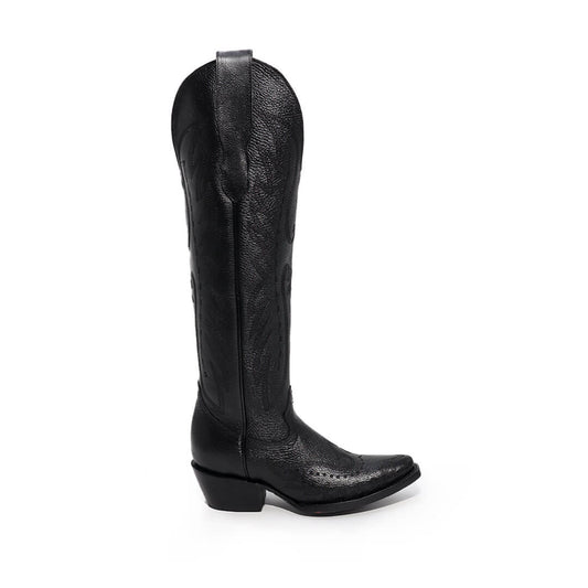 Bota Alice de Res Tubo Alto Negro BT507